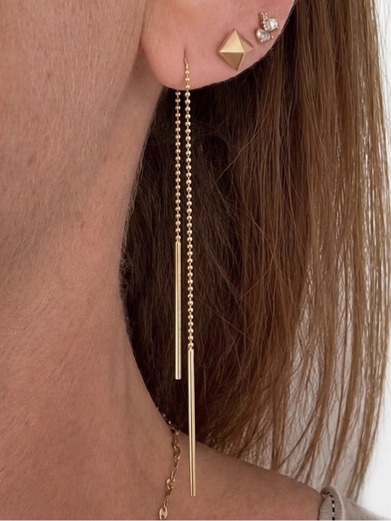 Celebrity Stylist Curated 14k Gold Threader Earrings | Fine Jewlery